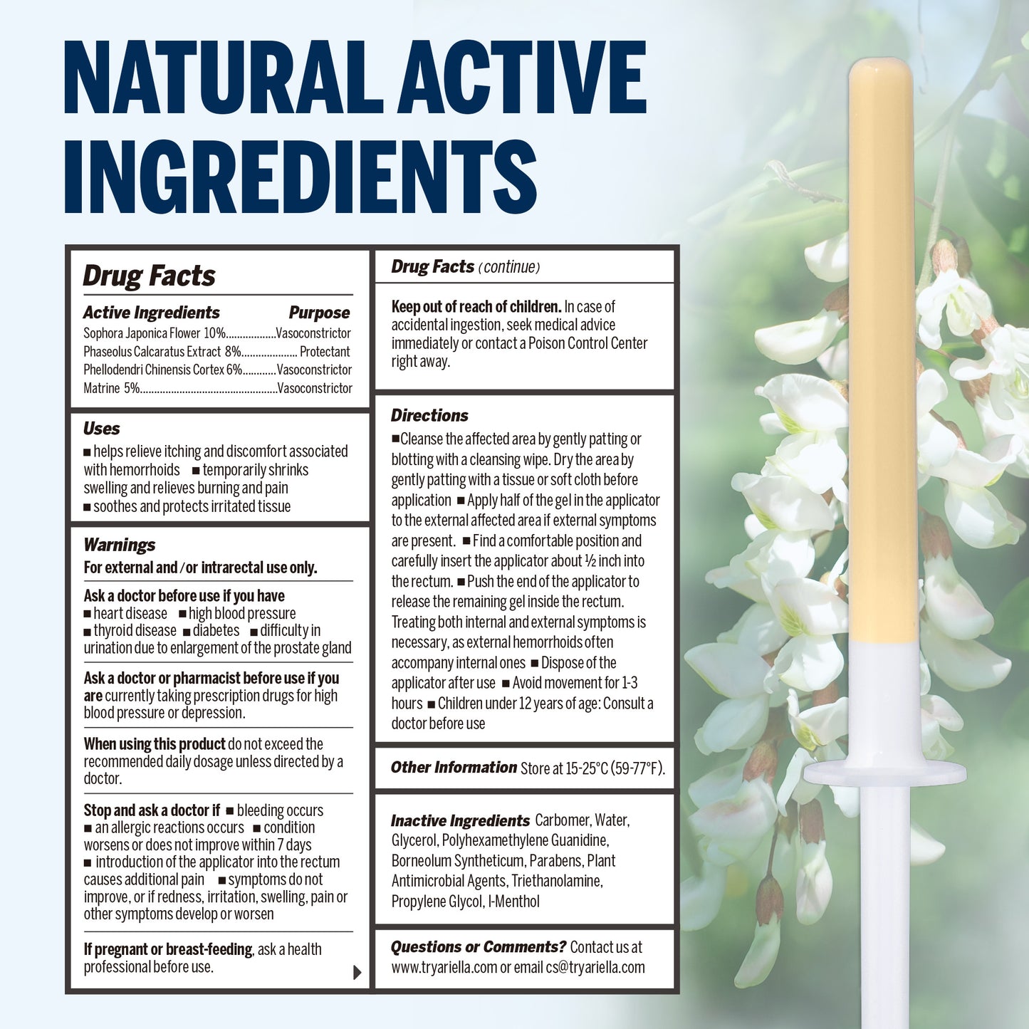 Hemorrhoid Suppository Gel: 12 Count with New Rounded Applicator