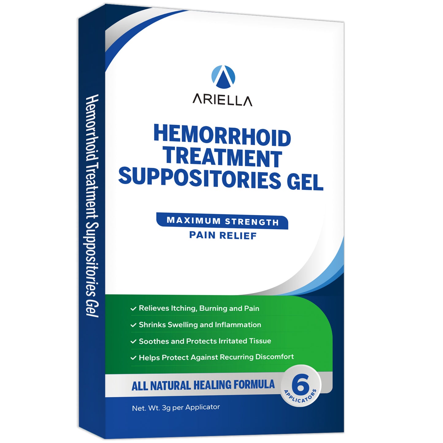 Hemorrhoid Suppository Gel: 6 Count with New Rounded Applicator