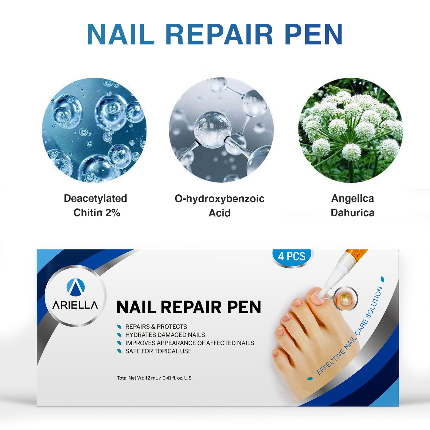 Ariella Nail Fungus Treatment for Toenail and Fingernail, Maximum Strength Antifungal Nail Treatment Hydrates, Renews Yellow, Cracked and Split Nails