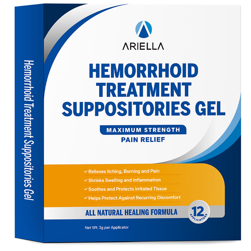 Hemorrhoid Treatment Suppository for Itch Discomfort: Hemorrhoid Shrinking Suppository Nature Gel- Best Fast Cure Burning Relief (New Version, Pack of 12, Aloe)