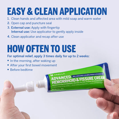 Advanced Hemorrhoid & Fissure Cream (1.7 Oz, Witch Hazel)