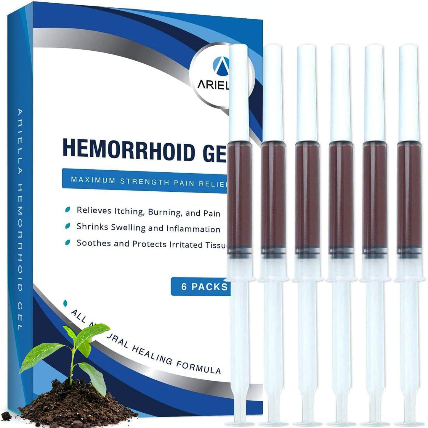 Hemorrhoid Treatment Suppository for Itch Discomfort: Hemorrhoid Shrinking Suppository Nature Gel- Best Fast Cure Burning Relief at Home (Earthy)